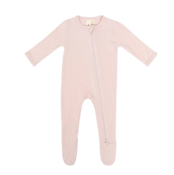 ZIPPERED FOOTIE IN BLUSH